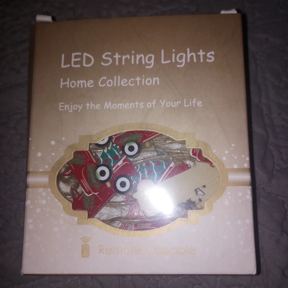 Festive Red Truck String Lights 10 Ft With Remote NWT